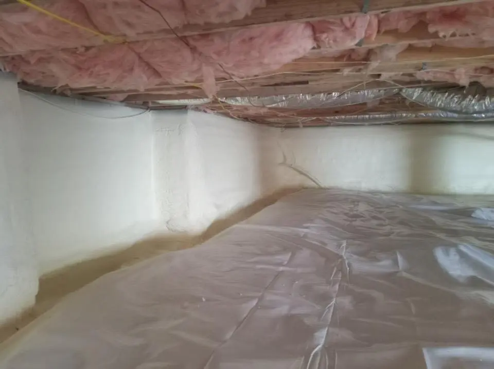 Crawl space encapsulation with closed-cell spray foam for Metal Roof Coating in Elbridge